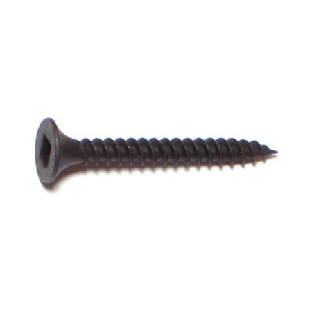 Buildright Drywall Screw, #6 x 1-1/4 in, Steel, Flat Head Square Drive, 8000 PK 07397